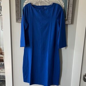 Garnet Hill Vibrant Blue Long Sleeve Dress